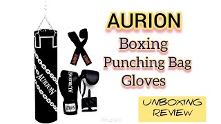 AURION Boxing Punching Bag amp Gloves  Unboxing and Review  Best Sports Kit [upl. by Hilary]