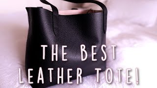 My current FAVORITE bag  CUYANA Small Structured Tote  Leather Tote Review amp Packing [upl. by Lorens]