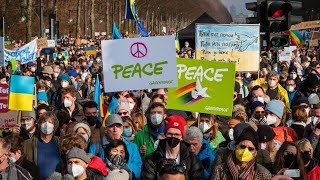 Mehr als 100000 Teilnehmer bei Berliner Friedensdemonstration [upl. by Esmond]