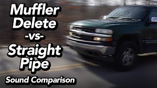 Muffler Delete Vs Straight Pipe  Sound Comparison  53L V8  Silverado [upl. by Ecnerewal]