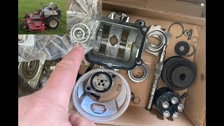 eXmark Lazer Z HydroGear Hydraulic Pump removal Rebuild and Install [upl. by Aivle]