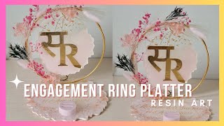 How to make Resin Ring Platter Step by Step  How to stick Golden Name Sticker in Resin  ResinArt [upl. by Schoening560]