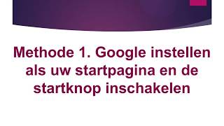 Hoe maak je Google je startpagina in Chrome [upl. by Aisyram]