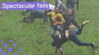 Gloucestershire Cheese Rolling  Worst Falls 2018 [upl. by Hwu]