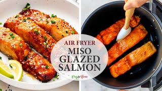 Air Fryer Salmon with Crispy Skin Miso Glazed [upl. by Nealey546]