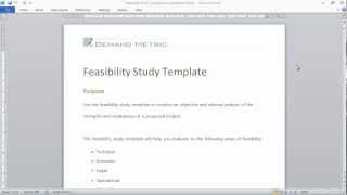 Feasibility Study Template [upl. by Aitak]