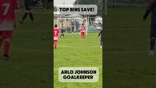 Top Bins football goalie save from Arlo Johnson  soccer goalkeeper Ramsdale Southampton Worldie [upl. by Noreik]