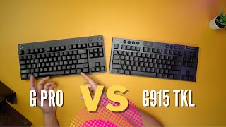 COMPARING Logitech G915 TKL VS Logitech G PRO Mechanical Gaming Keyboard [upl. by Hughie211]