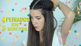 4 Peinados con Trenzas en solo 5 Minutos Bellos y Sencillos  Peace and Vogue [upl. by Nylicaj]