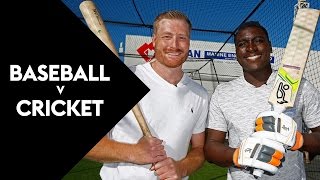 BASEBALL V CRICKET New York Yankee Tries Out Cricket  SKY TV [upl. by Taggart]