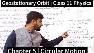 Geostationary Orbit  Chapter 5  Circular Motion  Class 11 Physics [upl. by Delainey]