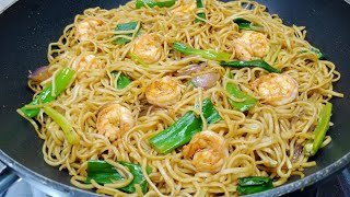 THE EASIEST PANCIT RECIPE SOBRANG SARAP SIMPLE AND AFFORDABLE PA shrimpandnoodlesstirfry [upl. by Miran]