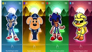 Sonic vs Sheriff Labrador vs Sonic EXE vs Smiling Critters x Coffin Dance  Tiles Hop [upl. by Antonella]