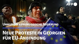 Neue Großdemo in Georgien für EUAnbindung  AFP [upl. by Ailecec617]