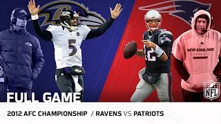 Ravens vs Patriots 2012 AFC Championship  Joe Flacco vs Tom Brady  NFL Full Game [upl. by Darrelle]