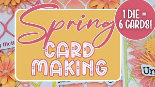 SPRING 2024 CARD MAKING TUTORIAL  6 handmade cards using FLOWER DIES amp BACKGROUND DIE  Inlovearts [upl. by Rowan]