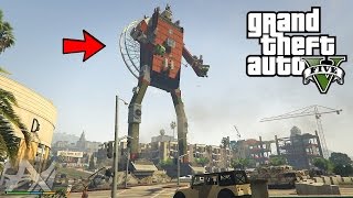 GTA 5  BIG STUNT SUR UN ROBOT GEANT EN VILLE [upl. by Judon]