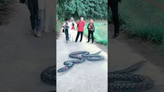 3D snake drawing like real snake 🎨🖌️ amezing painting 😱 painting drawing shorts viralshorts [upl. by Cnahc]