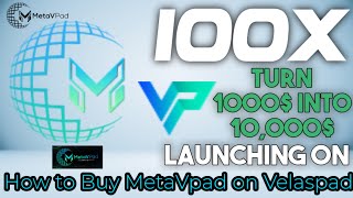 🔴Turn 100 Into 10000 With MetaVpad IDO🔥How to Buy On Velaspad amp Why Velaspad🤑Step by Step process [upl. by Latrina]