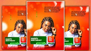 PixelLab Tutorial  How to Design Professional Birthday Flyer in Pixellab  2023  Graphics Design [upl. by Alodie]