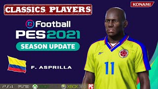 F ASPRILLA facestats Classics Players How to create in PES 2021 [upl. by Gambell]