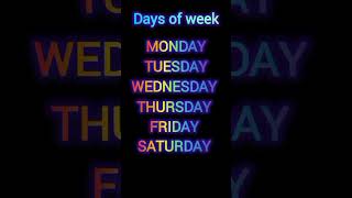 Weekdays song in english  Sunday Monday Tuesday song English  days of the week in English [upl. by Elocal]