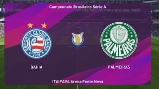 BAHIA x PALMEIRAS  BRASILEIRÃO BETANO 2024  PES 2020 [upl. by Neenahs]