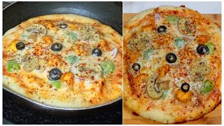 Pizza in Frying pan by panjwani food secrets  Easy Pizza Recipe Without Oven  Quick Cheese Pizza [upl. by Vinny547]