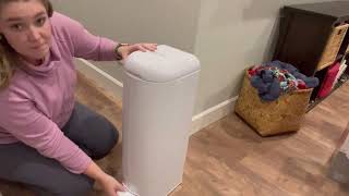 Why I bought this instead of the original Diaper Genie  Diaper Genie Platinum Pail Review [upl. by Ave]