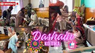 Dashain ko tika 2024 mummy ko hathko aashirwad 😇  Minchama baby ko first tika 🥰 [upl. by Lashonda]