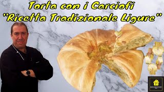 Torta con i Carciofi Pasqualina quotRicetta Tradizionale Ligurequot [upl. by Avrenim]