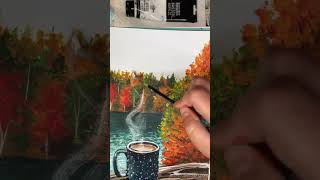 Acrylic Steam Effect ☕ Try glaze painting to create delicate plumes of steam acrylicpainting [upl. by Bradford]