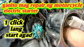 how to repair motorcycle electric starter 1 click lang andar agad [upl. by Cost]