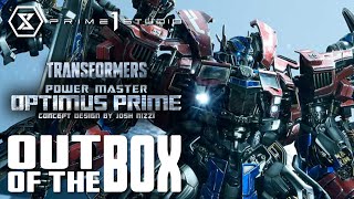 Power Master Optimus Prime  OUT OF THE BOX  Prime 1 Studio [upl. by Leinnad363]