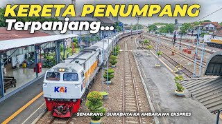 SEMARANG  SURABAYA NAIK KERETA TERPANJANG 100 RIBUAN Trip KA Ambarawa Ekspres Kelas Premium [upl. by Ahsi]