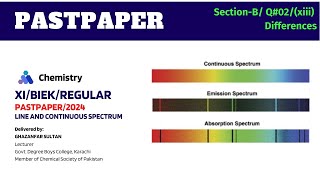 XIChemistryQ2xiiiLine n Continuous SpectrumPaper2024Board of Intermediate Education Karachi [upl. by Etireugram]