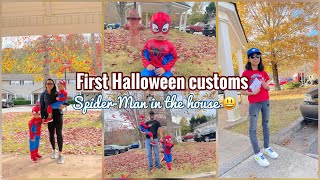 Twins LoLan first Halloween costume’s  SpiderMan Halloween 2022 [upl. by Leiva]