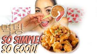 Easy Bang Bang Shrimp Recipe Mukbang  Eating Show [upl. by Arahahs]