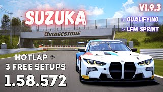 BMW M4 GT3  SUZUKA 1585  HOTLAP  FREE SETUP  ACC v19 [upl. by Lane]