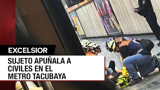 Hombre apuñala a cuatro personas en el Metro Tacubaya de la CDMX [upl. by Uziel343]