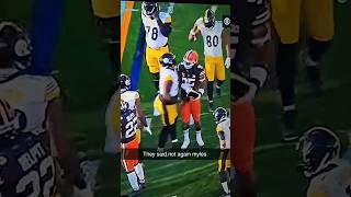 Steelers take helmet from Myles Garrett 😂 [upl. by Publia]