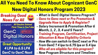 All About Cognizant GenC Digital Honors Program 2023 in Details Explanation Genc to Genc next or Pro [upl. by Maurer]