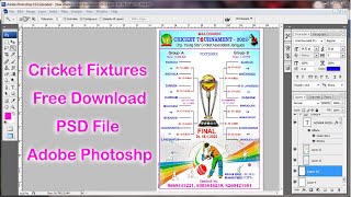 Cricket Tournament Fixtures Poster  Free Download Psd File  Bariha Graphic [upl. by Nryhtak]