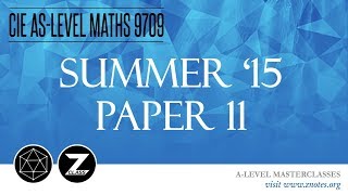 CIE AS Maths 9709  S15 P11  Solved Past Paper [upl. by Romina]