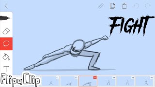 How to Animate Fight scene in Flipaclip fight [upl. by Seebeck]