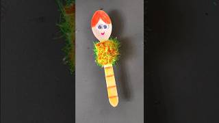 Easy Girl Craft from spoon New Creative Craft ideas girl trending art shorts video [upl. by Ranna]