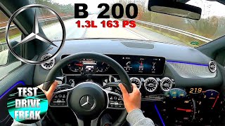 2020 Mercedes Benz B 200 163 PS TOP SPEED AUTOBAHN DRIVE POV [upl. by Barnaby]