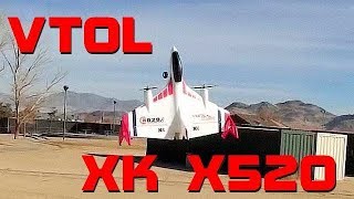 XK X520 Brushless VTOL Vertical Takeoff RC Airplane Flight Test Review [upl. by Nortad]