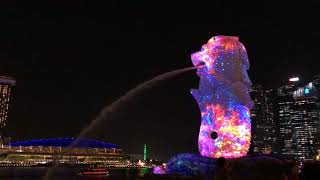 Merlion light show in Singapore [upl. by Geiger]