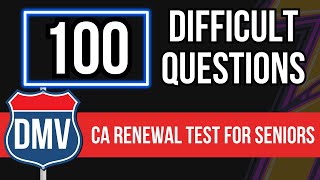 California DMV Written Renewal Test for Seniors 2024 100 Difficult Questions [upl. by Achilles323]